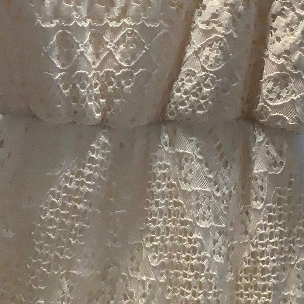 SOLITAIRE BOHO VINTAGE CREAM LACED SUMMER DRESS SM. - Picture 4 of 6